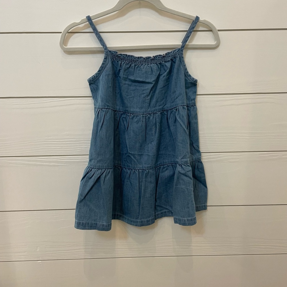 Hanna Andersson Tiered Denim Tank Top, NWT, Size 140